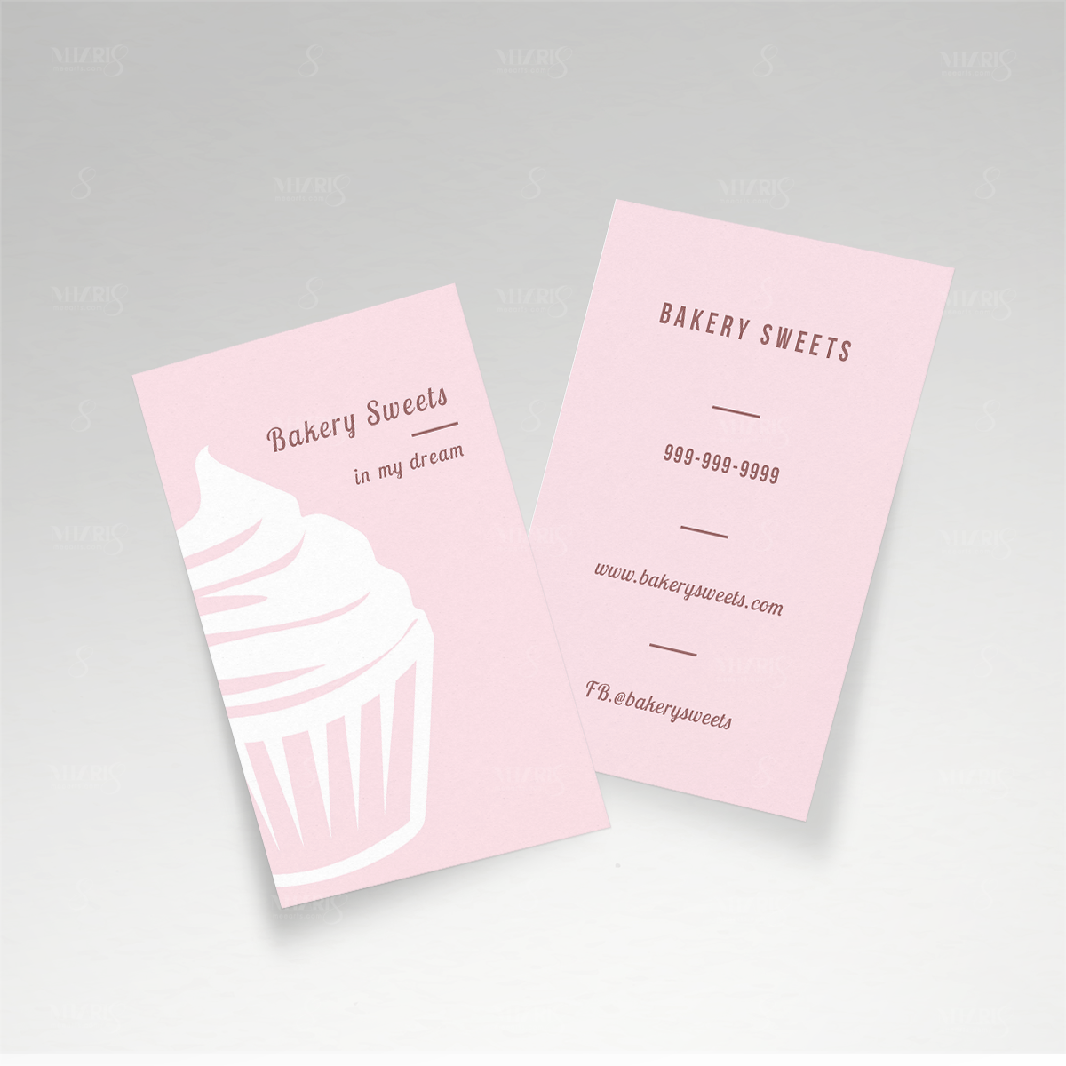 ตัวอย่างนามบัตรร้านเบเกอรี่ มีอาร์ตออกแบบให้ร้าน bakery sweet